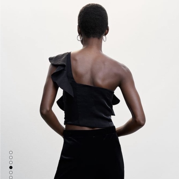 Mango Ruffled one shoulder top - Picture 3 of 7